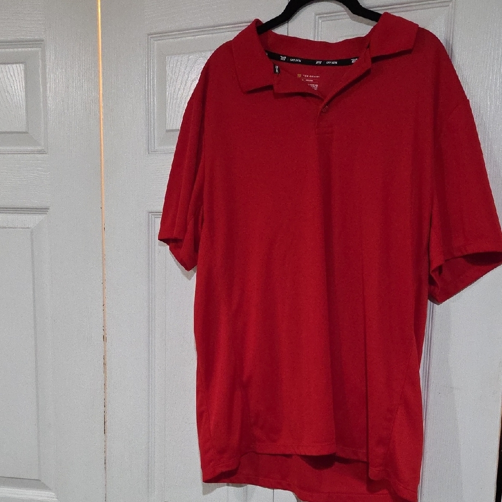 Tek Gear Red Polo Shirt Casual Short Sleeve